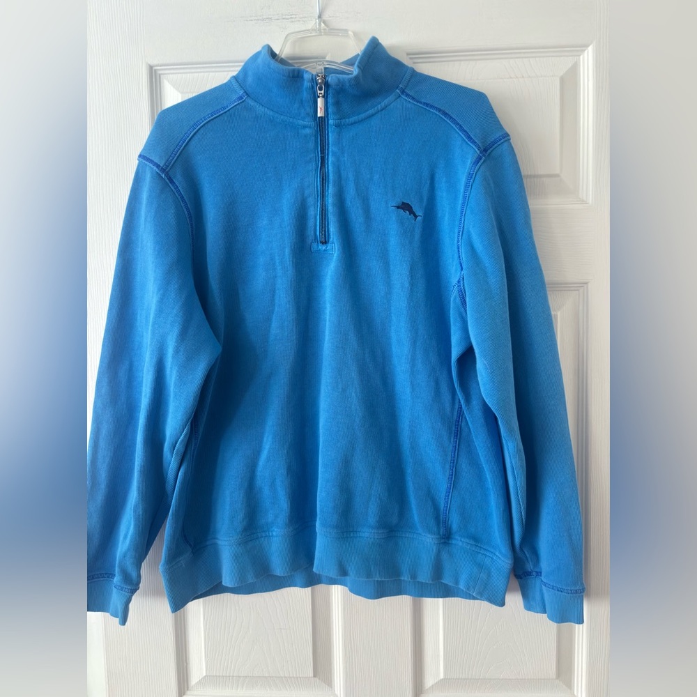 Tommy Bahama Men's Ocean Blue Zip-Up Sweater